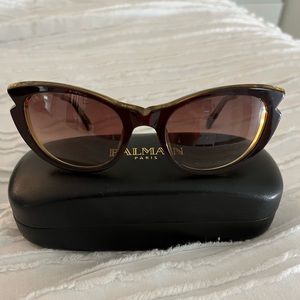 Balmain narrow cat eye brown sunglasses